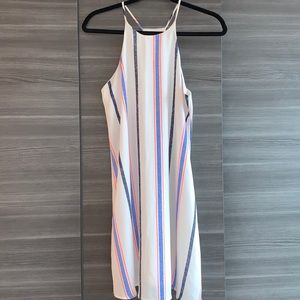 Soprano White Striped Dress, Size S